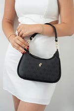 Silver & Polo SP1180 Kadın Omuz Çantası Monogram Siyah