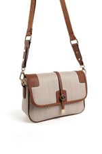 Silver & Polo SP1182 Kadın Çapraz Çanta Hasır Bej-Taba