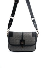 Silver & Polo SP1182 Kadın Çapraz Çanta Logolu Platin-Siyah