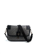 Silver & Polo SP1182 Kadın Çapraz Çanta Logolu Platin-Siyah