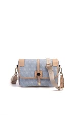 Silver & Polo SP1182 Kadın Çapraz Çanta Monogram Mavi-Ten