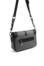 Silver & Polo SP1182 Kadın Çapraz Çanta Logolu Platin-Siyah