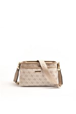 Silver & Polo SP1184 Kadın Çapraz Çanta Monogram Bej-Kum