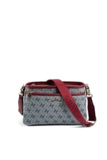 Silver & Polo SP1184 Kadın Çapraz Çanta Monogram Gri-Bordo