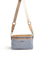 Silver & Polo SP1184 Kadın Çapraz Çanta Monogram Mavi-Ten