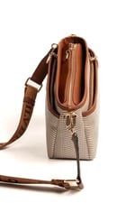 Silver & Polo SP1184 Kadın Çapraz Çanta Hasır Bej-Taba