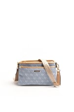 Silver & Polo SP1184 Kadın Çapraz Çanta Monogram Mavi-Ten