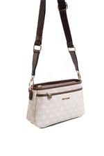 Silver & Polo SP1184 Kadın Çapraz Çanta Monogram Taş-Kahve