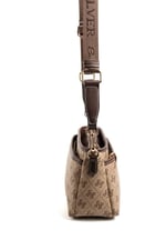Silver & Polo SP1184 Kadın Çapraz Çanta Monogram Koyubej-Kahve