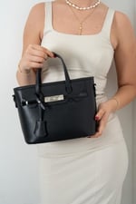 Silver & Polo SP1185 Kadın El Çantası Düz Siyah