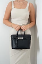 Silver & Polo SP1185 Kadın El Çantası Düz Siyah