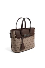 Silver & Polo SP1185 Kadın El Çantası Monogram Koyubej-Kahve