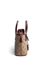 Silver & Polo SP1185 Kadın El Çantası Monogram Koyu Bej-Bordo