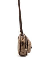 Silver & Polo SP1186 Kadın Çapraz Çanta Monogram Koyubej-Kahve