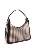 Silver & Polo SP1187 Kadın Omuz Çantası Ekose Line Kare Kahve Sarı-Kahve
