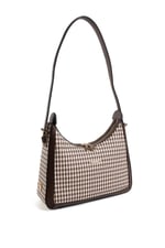 Silver & Polo SP1187 Kadın Omuz Çantası Ekose Line Kare Kahve Sarı-Kahve