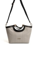 Silver & Polo SP1189 Kadın El Çantası Hasır Siyah Beyaz-Siyah