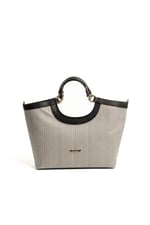 Silver & Polo SP1189 Kadın El Çantası Hasır Siyah Beyaz-Siyah