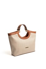 Silver & Polo SP1189 Kadın El Çantası Hasır Bej-Taba