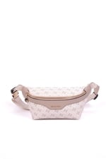 Silver & Polo SP1192 Kadın Bel Çantası Monogram Bej-Kum