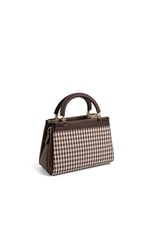 Silver & Polo SP1193 Kadın El Çantası Ekose Line Kare Kahve Sarı-Kahve