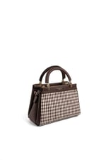Silver & Polo SP1193 Kadın El Çantası Ekose Line Kare Kahve Sarı-Kahve