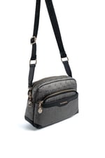 Silver & Polo SP1201 Kadın Çapraz Çanta Logolu Platin-Siyah