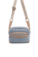 Silver & Polo SP1201 Kadın Çapraz Çanta Monogram Mavi-Ten