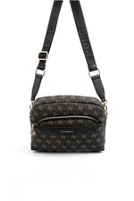 Silver & Polo SP1201 Kadın Çapraz Çanta Monogram Füme-Siyah
