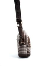 Silver & Polo SP1201 Kadın Çapraz Çanta Ekose Line Kare Kahve Sarı-Kahve