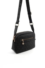 Silver & Polo SP1201 Kadın Çapraz Çanta Monogram Siyah