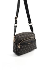 Silver & Polo SP1201 Kadın Çapraz Çanta Monogram Füme-Siyah