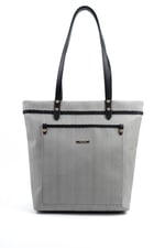 Silver & Polo SP1203 Kadın Omuz Çantası Hasır Siyah Beyaz-Siyah