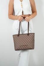 Silver & Polo SP1204 Kadın Omuz Çantası Monogram Kahve