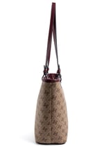 Silver & Polo SP1204 Kadın Omuz Çantası Monogram Koyu Bej-Bordo