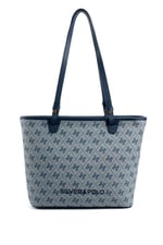 Silver & Polo SP1204 Kadın Omuz Çantası Monogram Gri-Lacivert