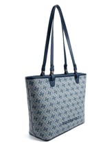 Silver & Polo SP1204 Kadın Omuz Çantası Monogram Gri-Lacivert