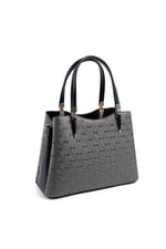 Silver & Polo SP1205 Kadın El Çantası Logolu Platin-Siyah