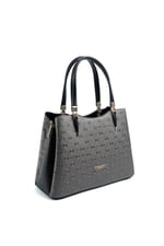 Silver & Polo SP1205 Kadın El Çantası Logolu Platin-Siyah