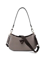 Silver & Polo SP1251 Kadın Omuz Çantası Ekose Line Kare Kahve Sarı-Kahve