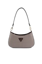Silver & Polo SP1251 Kadın Omuz Çantası Ekose Line Kare Kahve Sarı-Kahve