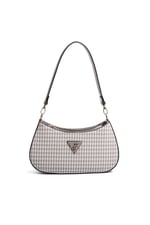 Silver & Polo SP1251 Kadın Omuz Çantası Ekose Line Kare Kum Beji