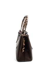 Silver & Polo SP1252 Kadın El Çantası Düz Kahve-Mat Vizon-Leopar Taba
