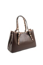Silver & Polo SP1252 Kadın El Çantası Düz Kahve-Mat Vizon-Leopar Taba