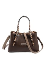 Silver & Polo SP1252 Kadın El Çantası Düz Kahve-Mat Vizon-Leopar Taba