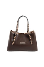 Silver & Polo SP1252 Kadın El Çantası Düz Kahve-Mat Vizon-Leopar Taba