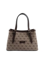 Silver & Polo SP1252 Kadın El Çantası Monogram Koyubej-Kahve