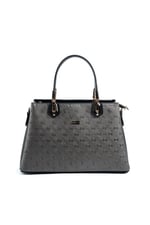 Silver & Polo SP1253 Kadın El Çantası Logolu Platin-Siyah