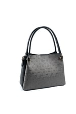 Silver & Polo SP1254 Kadın El Çantası Logolu Platin-Siyah