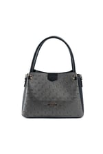 Silver & Polo SP1254 Kadın El Çantası Logolu Platin-Siyah